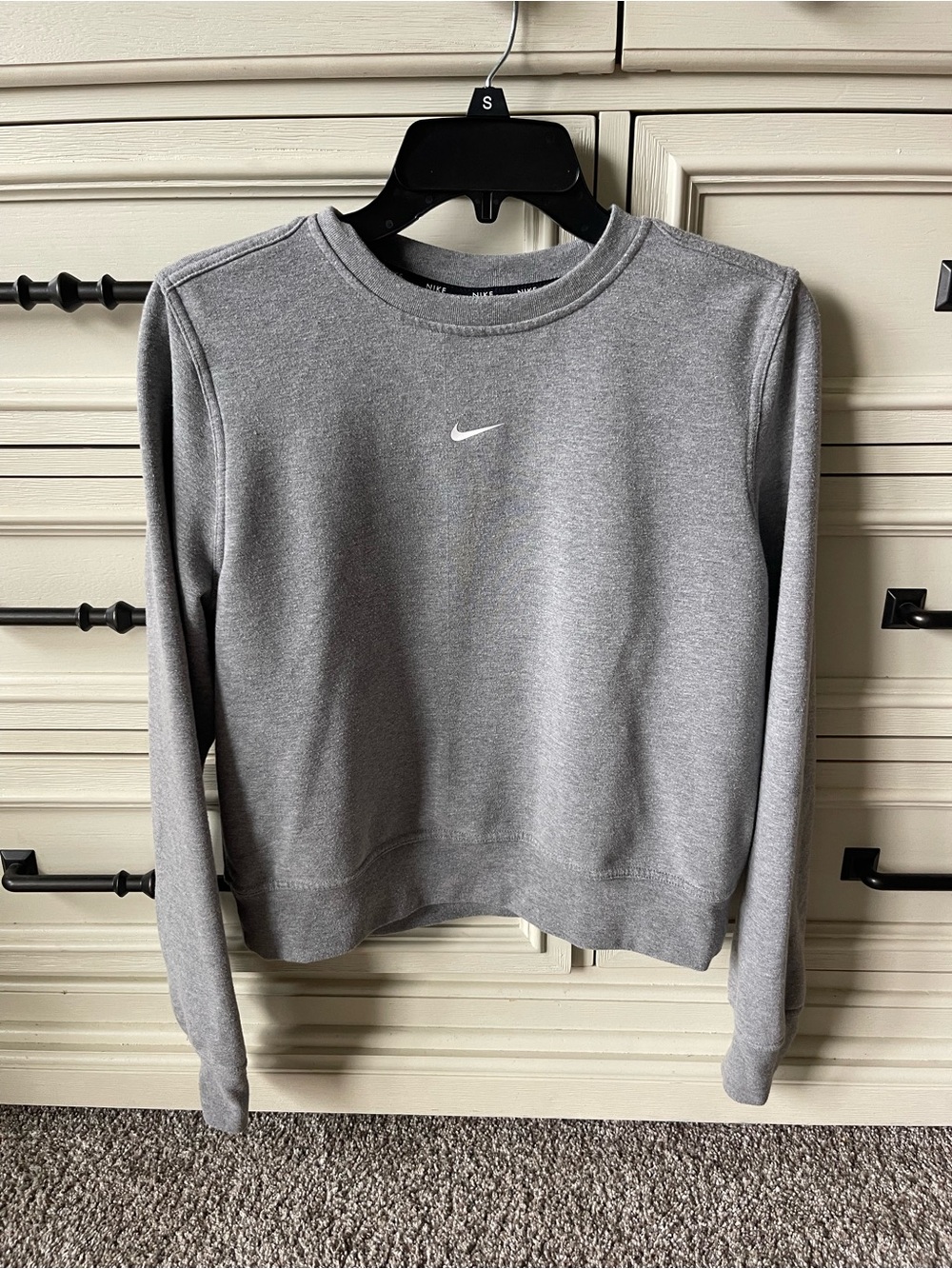 Nike Gray Crewneck Sweatshirt with White Swoosh size small